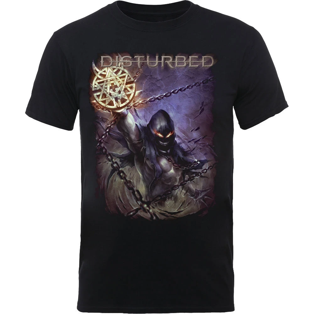 Asylum Disturbed Band T-Shirt Baumwolle Grafik-T-Shirt Herren Damen Sommer Streetwear – Detail 4