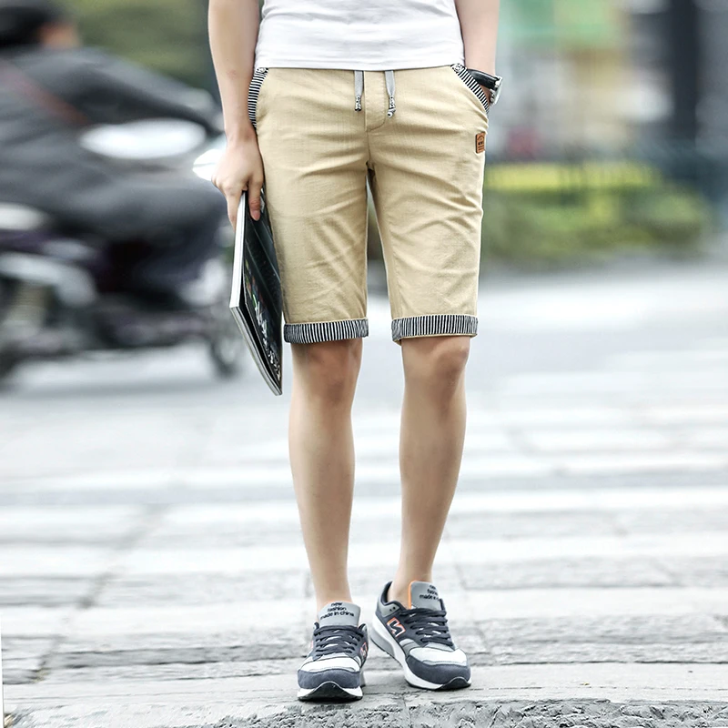 2023 new summer men shorts cotton beach shorts elastic waist casual shorts drop shipping ABZ319