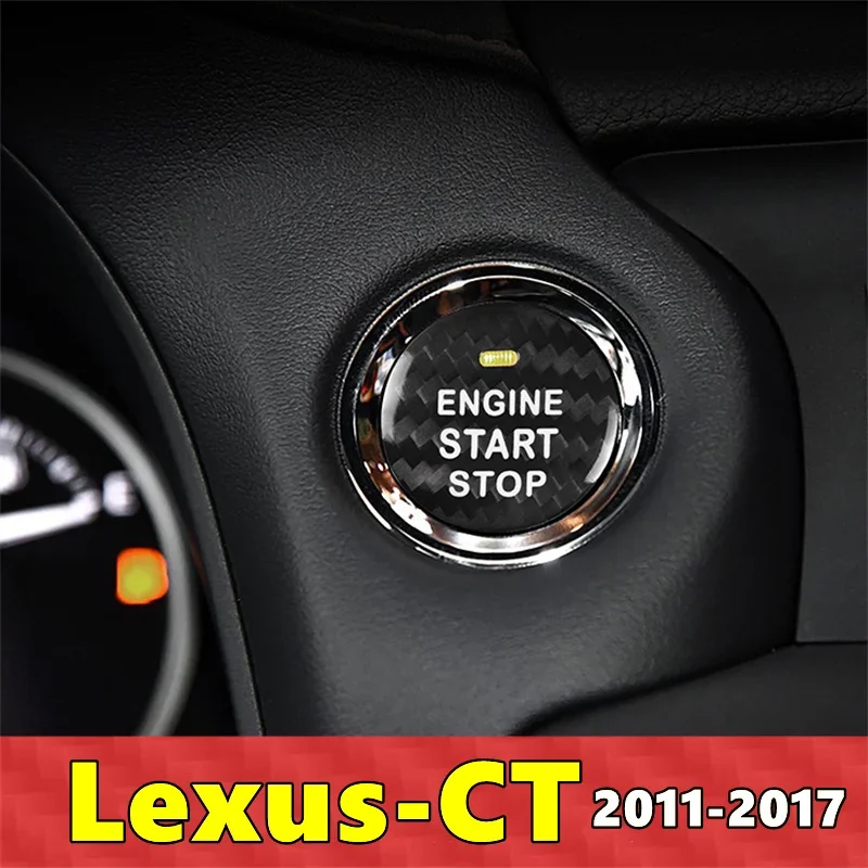 

For Lexus CT Car Engine Start Stop Button Cover Real Carbon Fiber Sticker 2011 2012 2013 2014 2015 2016 2017