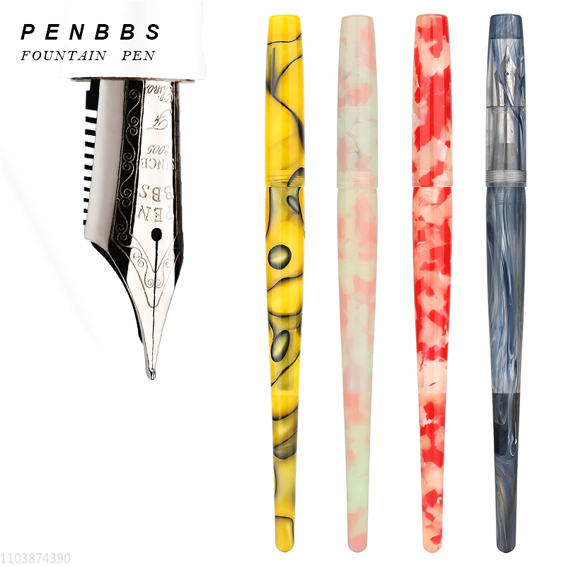 

Penbbs 267 Acrylic Resin Patterned Long Tail Fountain Pen F 0.5mm Nib Ink Pen Writing Student Office School Supplies Stationery