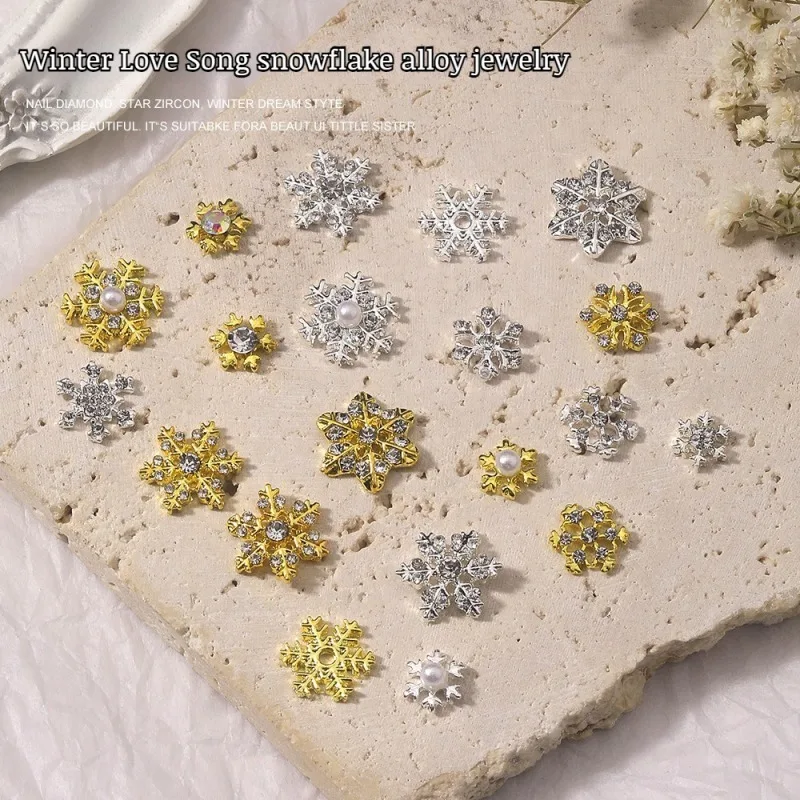 Nail Drill Alloy Decoration Cubic Explosion Flash Nail Jewelry Nail Snowflake Decoration Nail Drill