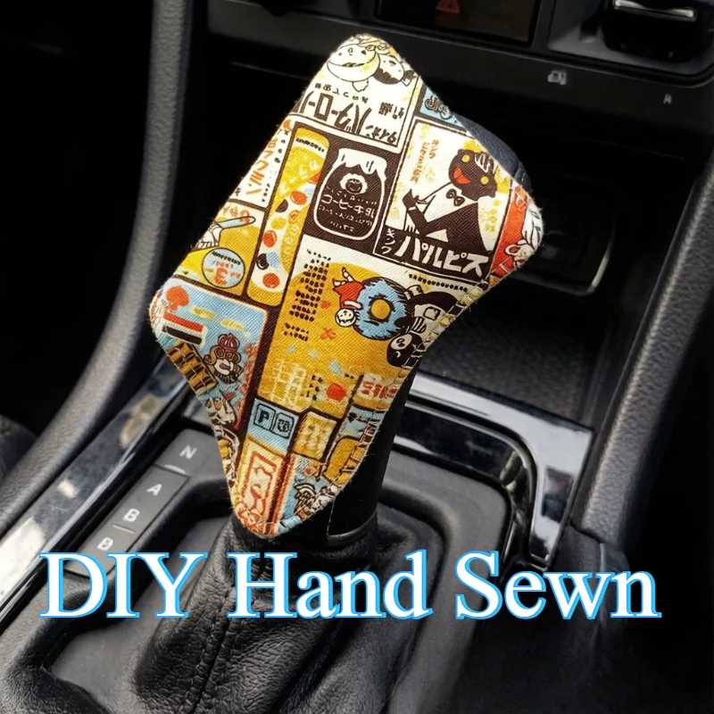 JDM Shift Boot Cover Japanese Samurai Style Car Gear Lever Sleeve Hand Sewn Fabric Shifter Handle Interior Accessory Gift