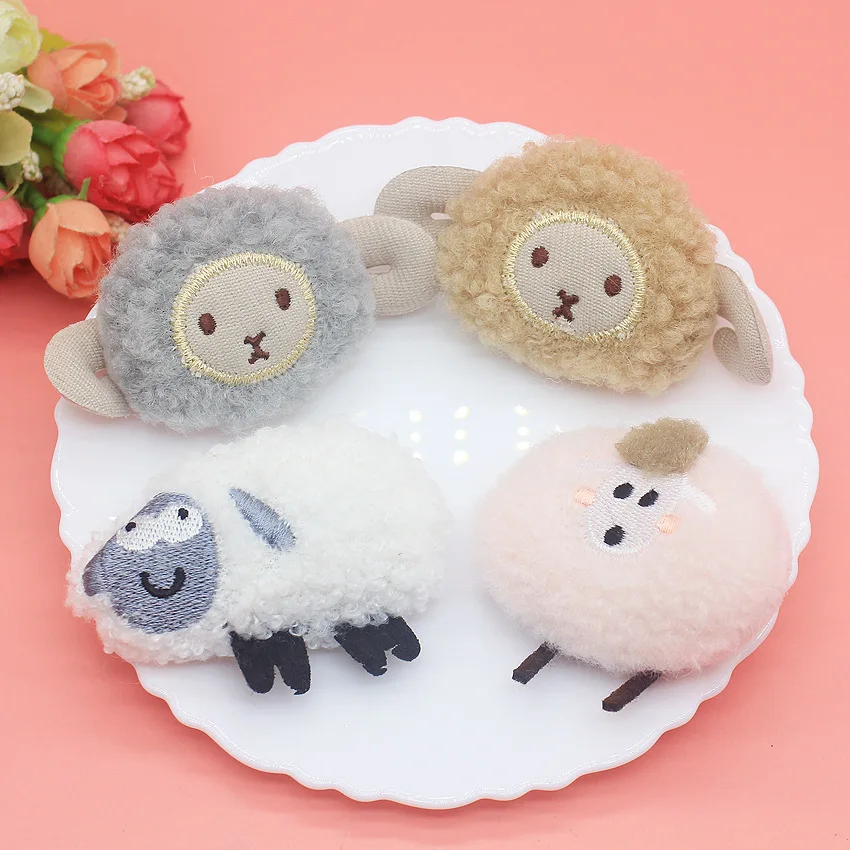 Cute DIY Cartoon Fluffy Fur Sheep Brooch For Women Plush Anime Woolly Lamb Pins Dress Bag Jewelry Accessories Party Girls Gifts