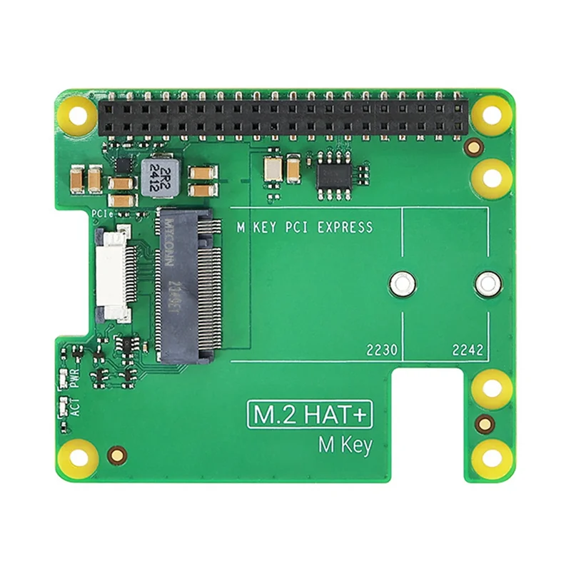Carte d'extension GPIO pour Raspberry Pi 5 M.2 HAT + Gen2 Gen3 NVME M.2 SSD 2230/2242, taille M Key PCI Express