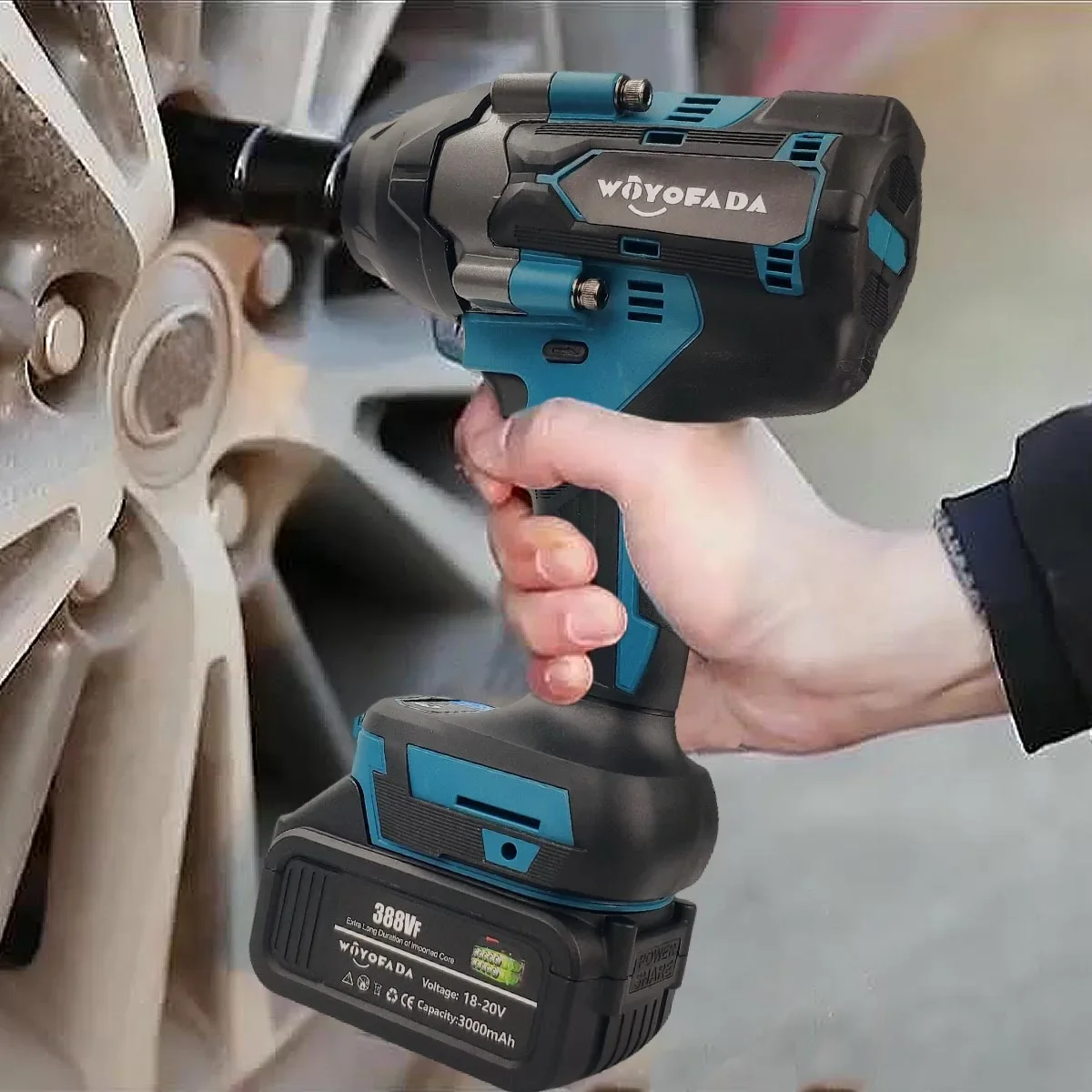 WOYOFAD 1800 n. M chiave a percussione elettrica senza spazzole dinamometrica chiave a batteria da 1/2 pollici per camion utensile elettrico per