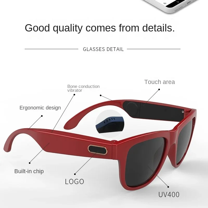 

G1 Bone Conduction Intelligent Bluetooth Glasses Anti Blue Light Polarized Bluetooth Communication Outdoor Sports Sunglasses