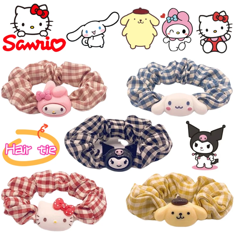 

New Sanrio Hello Kitty Kuromi Cinnamoroll Film and television merchandise cute hair ties high-value girly ponytail hair tie Gift