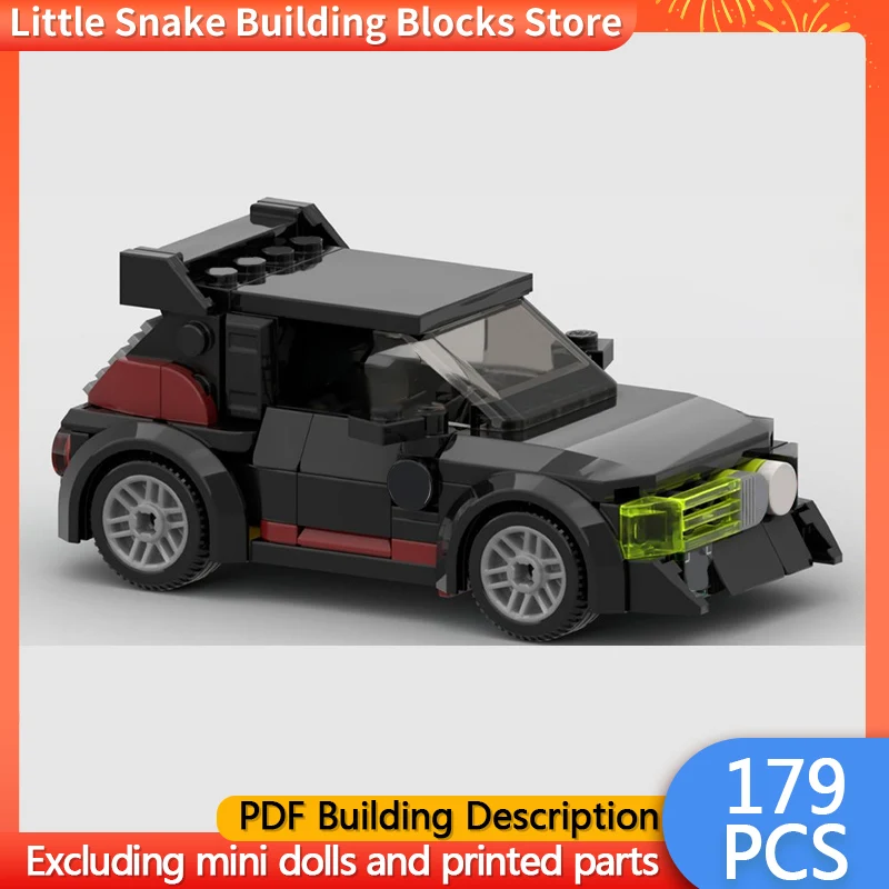Speed Racing Car Model MOC Building Bricks T16 Black Compact Car Modular Technology Children Holiday Gifts Assemble Toys Suit