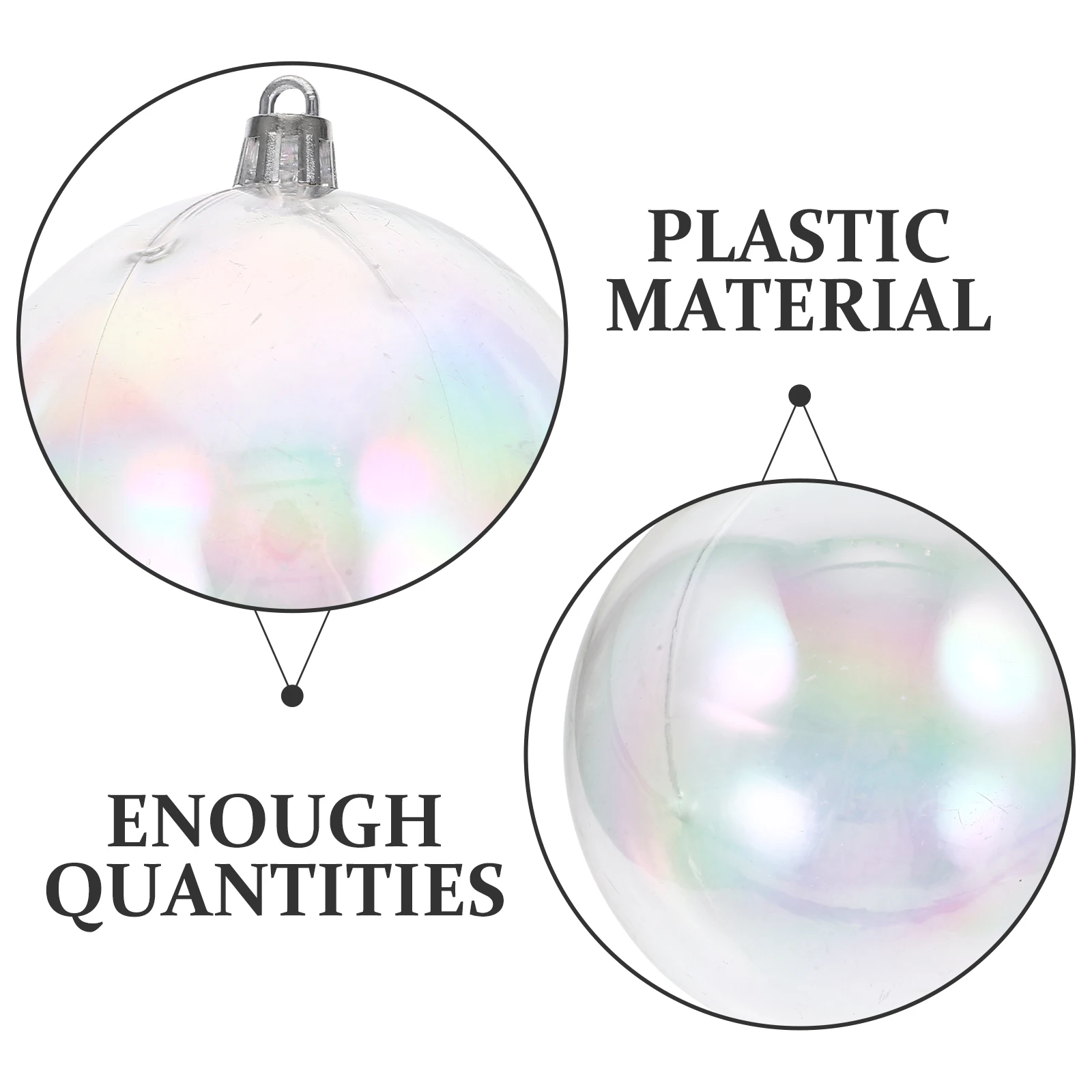 

6Pcs Christmas Ball Ornaments Iridescent Hanging Decor for Tree Window Door Party Decoration Supplies Festive Holiday Atmosphere