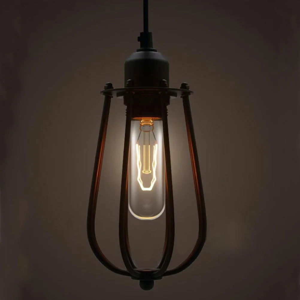

Black Industrial Retro Style Ceiling Pendant Light Shade Cage Lampshade E27 Socket Standard for Cafe Lighting
