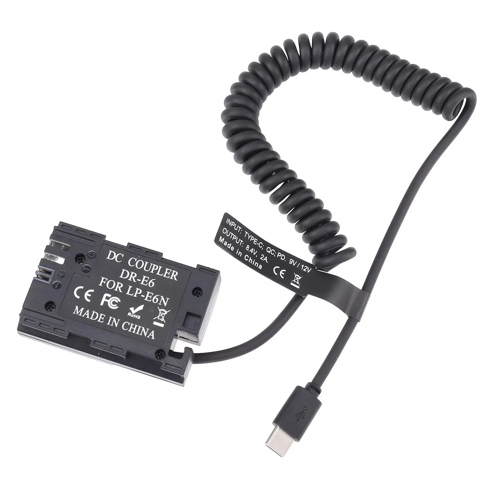 DR-E6 LP-E6 Dummy Battery USB/Type-C/DC Power Adapter Kit for Canon EOS 5D2 5D3 5D4 6D 7D 60D 70D 80D 90D R R5 R6 5DSR Accessory