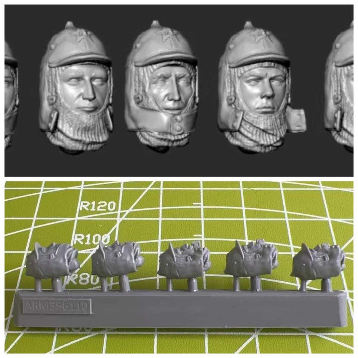 

5 Pieces of 1:35 Die-casting Resin Model Kit Soldier Model Head Replacement Modification Unpainted
