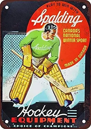 1pcs,Kexle 8 x 12 Metal Tin Sign 1940 Hockey Equipment Vintage Look Reproduction Retro Decor