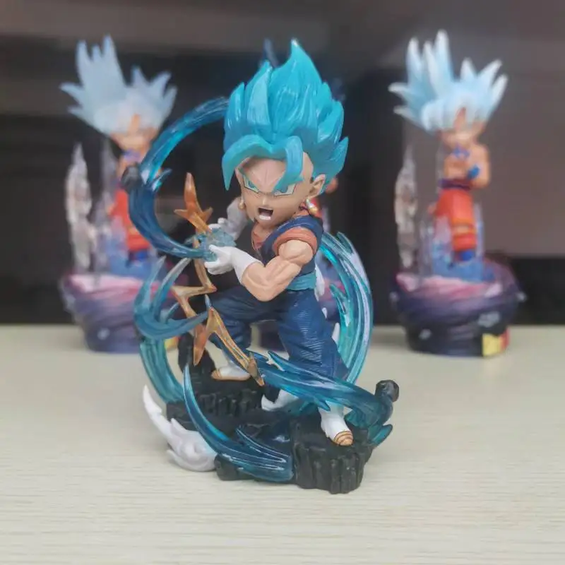 Anime Dragon Ball Mini Series With Special Effects Vegetto Action Handmade Model Anime Doll Decoration Desktop Children'S Gift