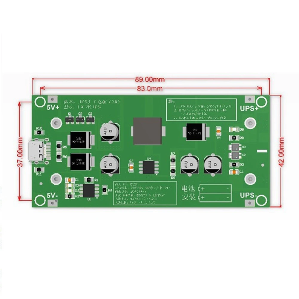 15W 3A High-Power UPS18650 Lithium Battery Boost Charging 5V Charging and Discharging UPS Uninterruptible Power Module