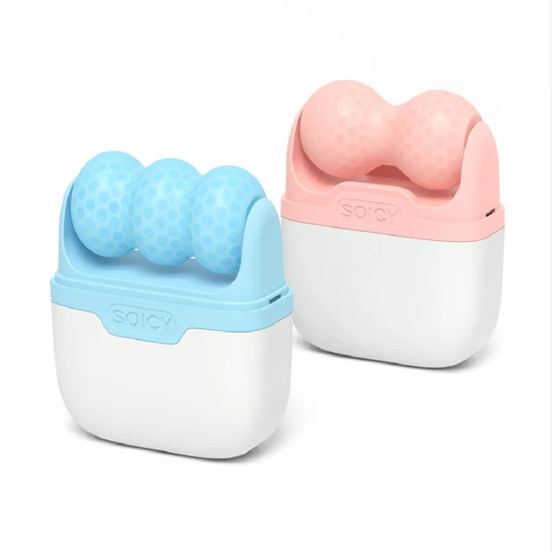 Rodillo de Hielo Soicy S30 para Enfriamiento de la Piel, Rodillo Moldeador en Forma de V, Masajeador Relajante y Reafirmante, Rodillo Facial Frío para Maderoterapia Corporal