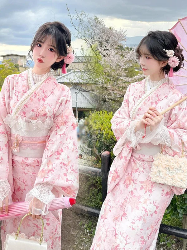New Traditional Japanese Kimono Dress Photography Photo Shoot Girls Costume Ethnic Wear Stage Performance Clothing Summer 2026