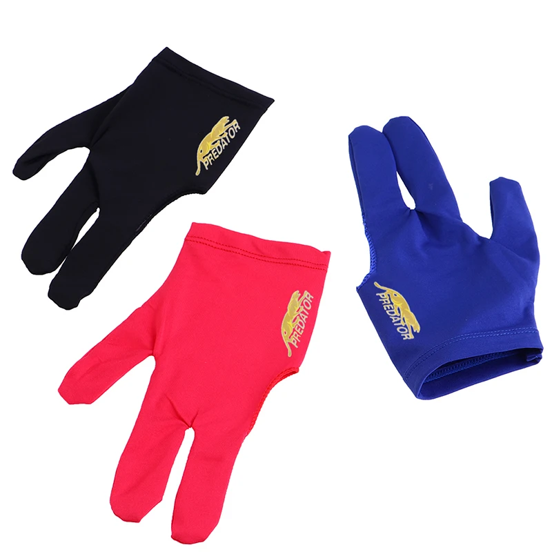 1pc Billiard Glove Three Fingers Snooker Pool Cue Glove Avoid The Pain For Left Hand Leica Fabric Embroidery Billiard Accessory