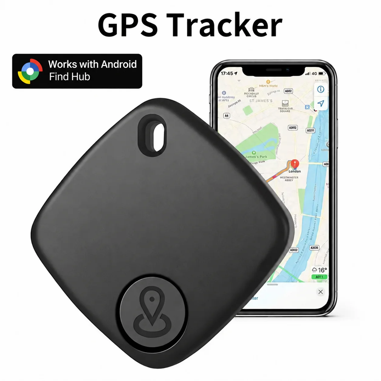 Mini Bluetooth Tracking Device for Google Find Hub APP, Smart Tag, Pet & Kid Tracker, GPS Anti-Lost Alarm Reminder Locator