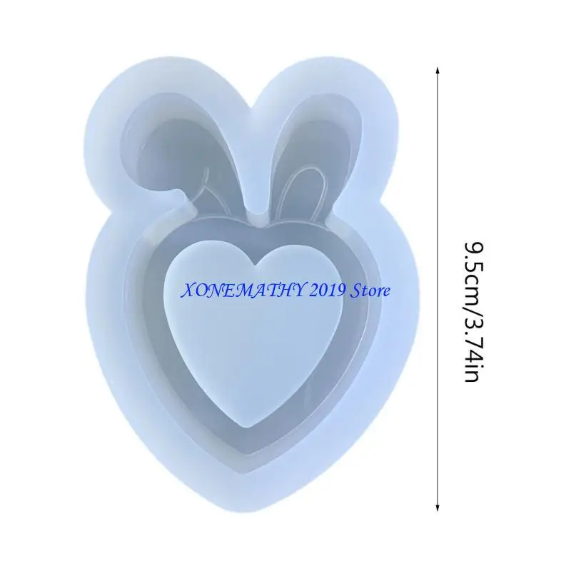 F42F لتقوم بها بنفسك الايبوكسي آذان أرنب الحلي الديكور قالب قطرة الغراء سيليكون قالب محلية الصنع