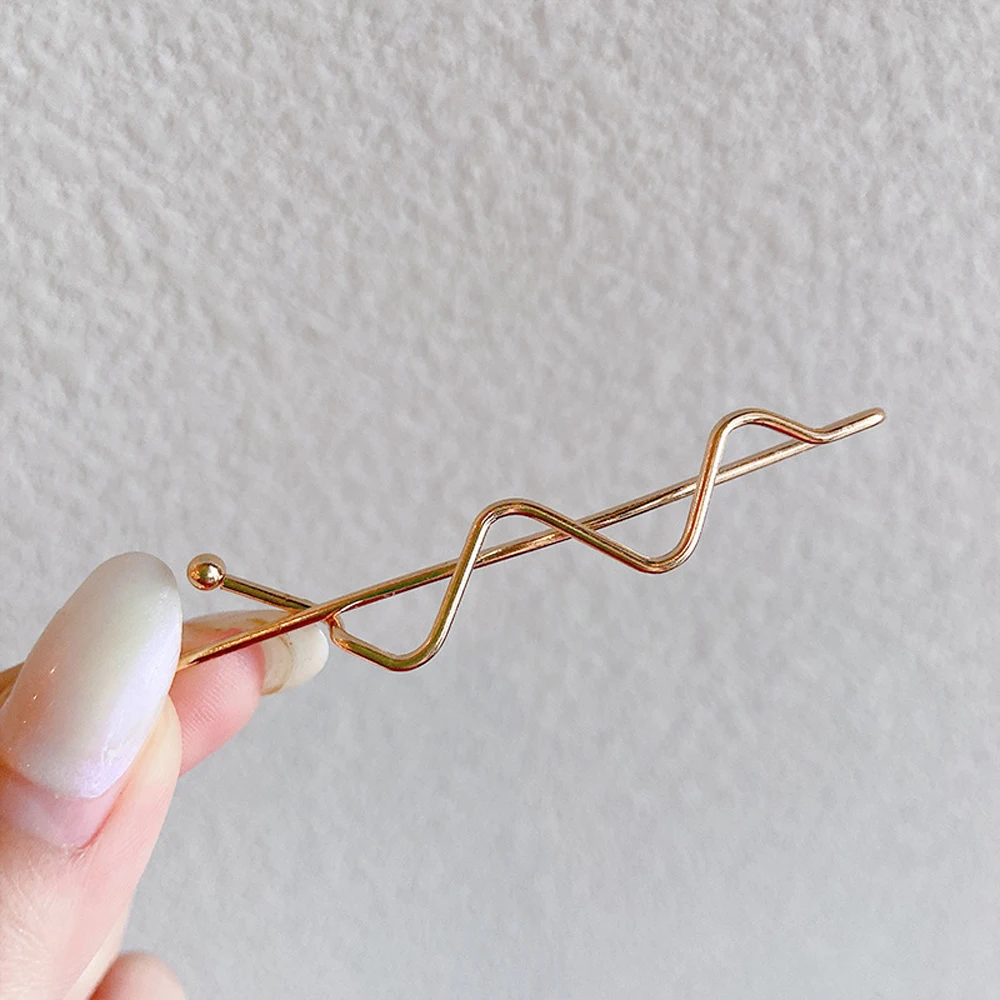 أزياء أنيقة المشابك النساء الشعر الجانب كليب هندسية سبيكة دبوس الشعر موجة زهرة مقاطع الشعر بوبي دبوس