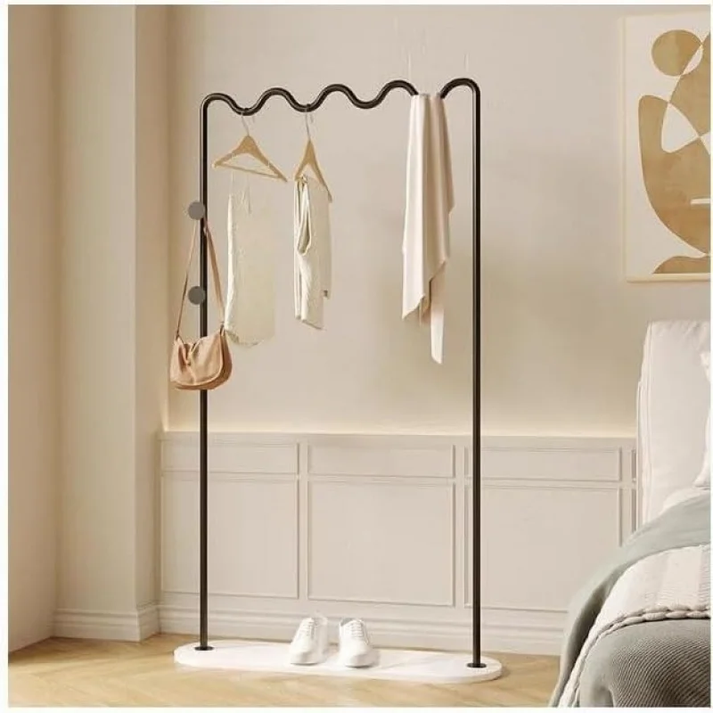 

2026 New：Base Clothes Rack with Wrought Iron Bracket - Detachable Hanger Clothing, Bags & Hats(Color:Black)
