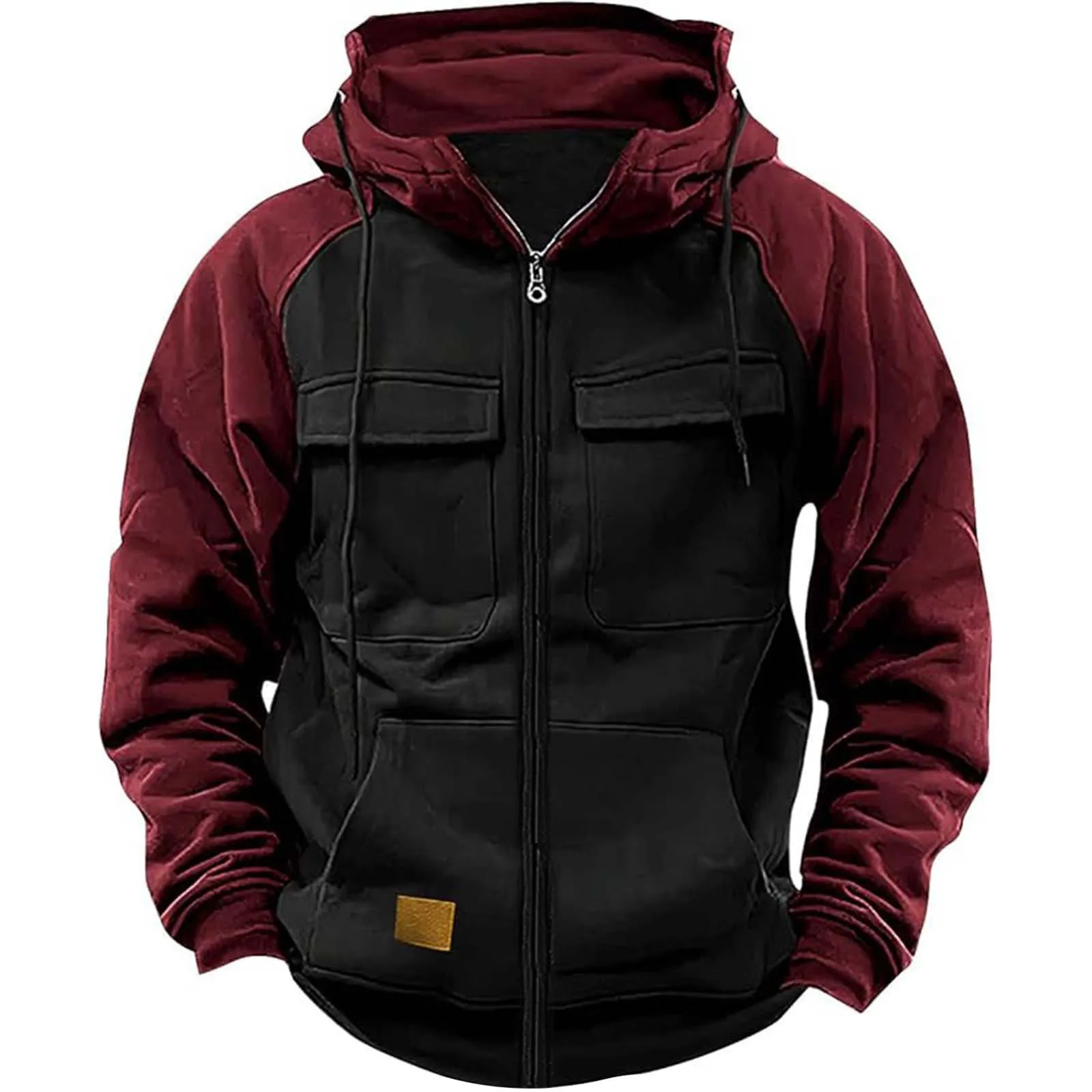 Half Zipper Men's Tactical Hoodies Solid Warm Fleece Military Sweatshirts Multi Pockets Male Hooded Jackets Thick Outdoor Polar