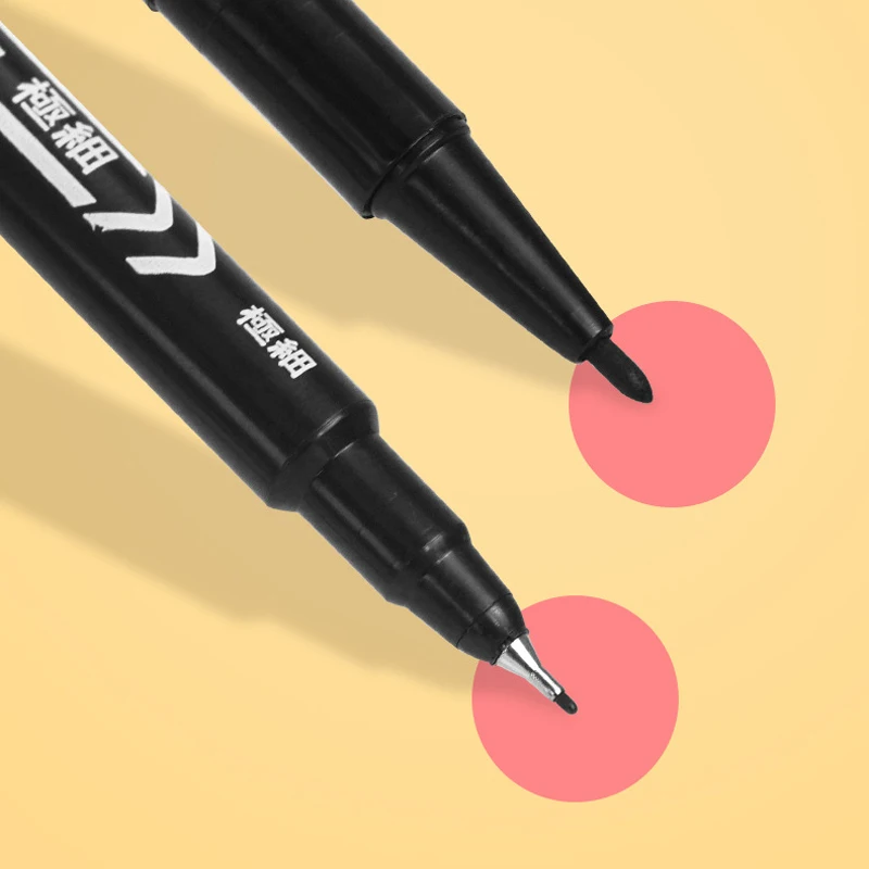 قلم تحديد دائم برأسين مزدوج ، حبر دقيق ، حبر مقاوم للماء ، منقار رقيق ، منقار خام ، حبر أسود ، way-1, لون جيد ، بيع بالجملة ، 3
