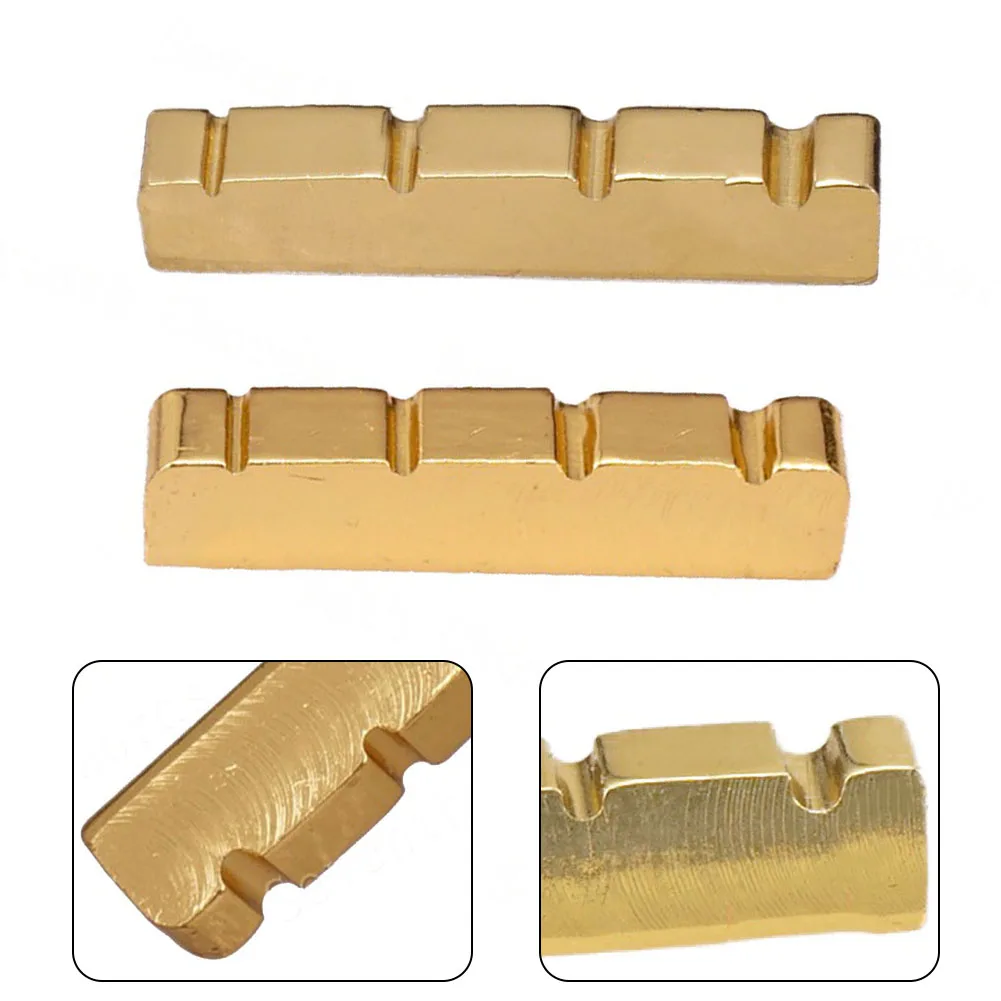 Gold Plated Bass Guitar Nut Bass Guitar Nut 38 42mm 4 String Brass Nut Bridge Musical Instruments Practical To Use