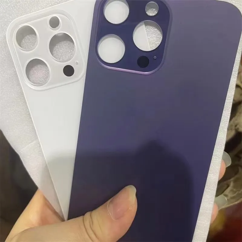 Diy para iPhone XR Retrofit 13 Pro cubierta trasera de cristal con orificio grande cámara trasera de vidrio para XR a 14 Pro pieza de repuesto XR DIY 13Pro