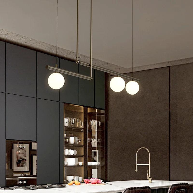 Hanging Lamp for Home LED Modern Minimalist Living Room Chandelier Simple Linear Restaurant Pendant Light Nordic Creative Shop