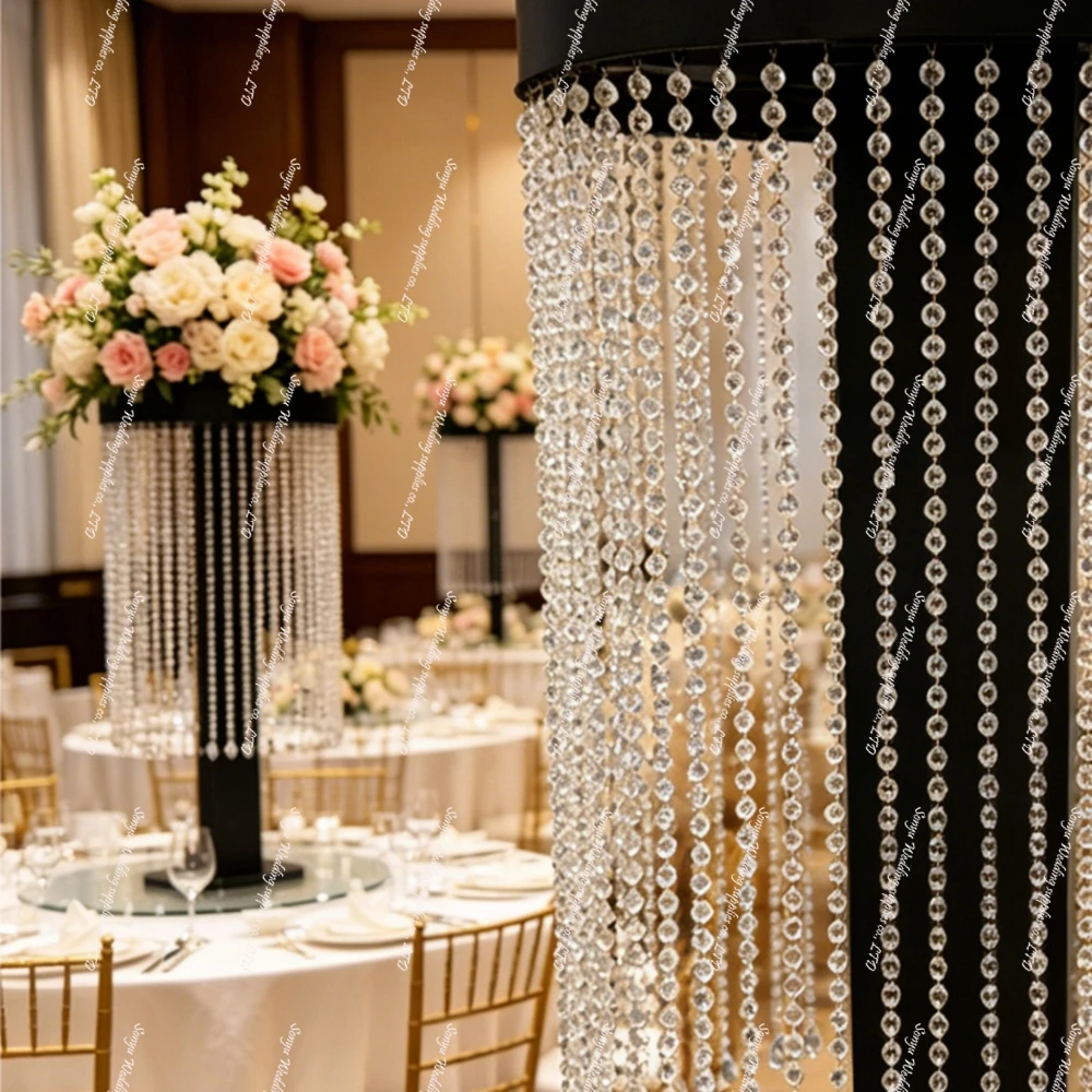 4/pcs 100/110/120cm Wedding Gold Table flower arrangement stand Centerpiece Stand，  Chandelier Table Props Flower Stand for Even