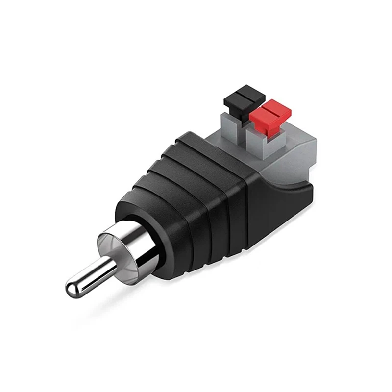 1pcs RCA Cable to Audio Male A/V Connector Speaker Wire Universal Adapter Jack Press Plug Terminal Adaptor A2