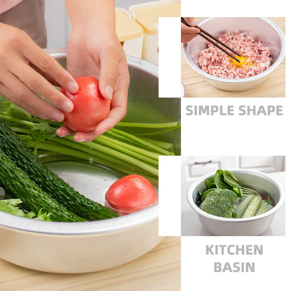 

Thick Aluminum Kitchen Sink Thicken Storage Basin Wash Basin Smooth Easy Clean Fruit Vegetable Container Home Use