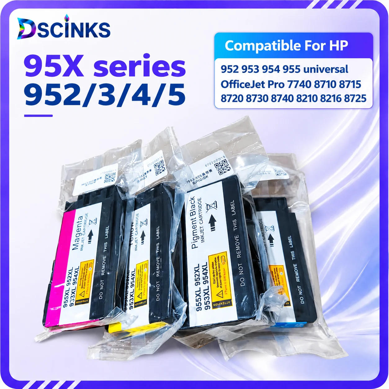 Newest Ink cartridge For HP 952 For HP 953 For HP 954 For HP 955 For OfficeJet Pro 7740 8710 8715 8720 8730 8740 8210 8216 8725
