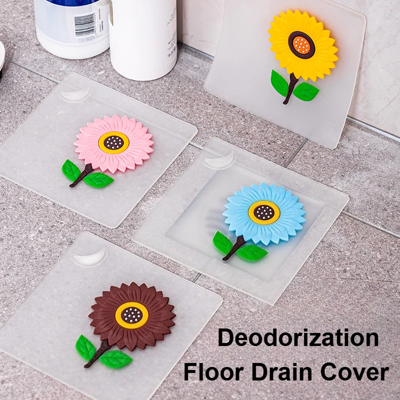 

Силиконовая накладка, уплотнительная крышка, канализационная крышка для ванной комнаты, крышка против запаха, сливная крышка для пола, 2 шт., устройство против запаха, сливная пробка, в форме цветка