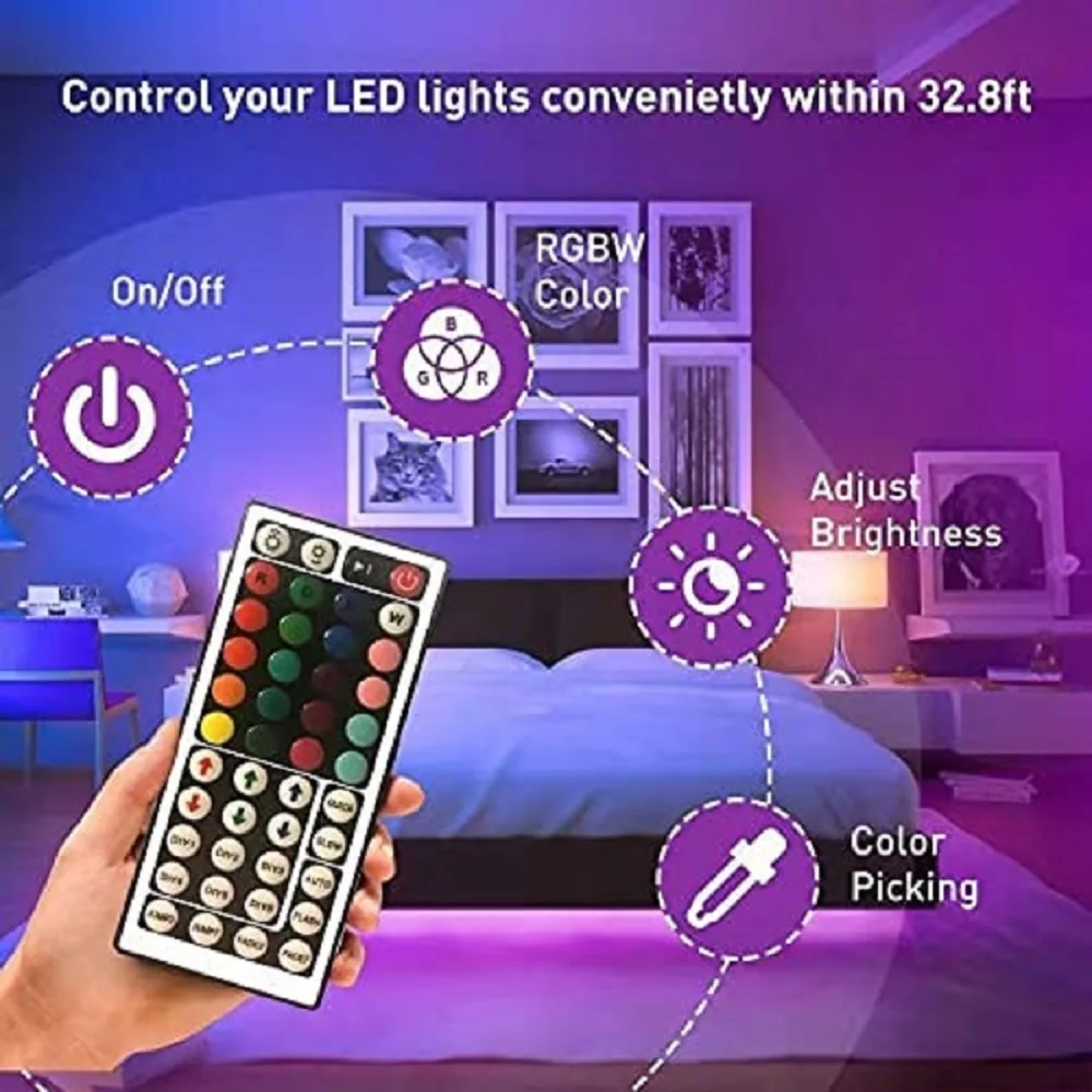 Taśma LED z USB 16LED/metr Bluetooth światła RGB podświetlenie TV 5V dioda taśma LED sterowane telefonem 1-30m do wystroju pokoju Luces Led