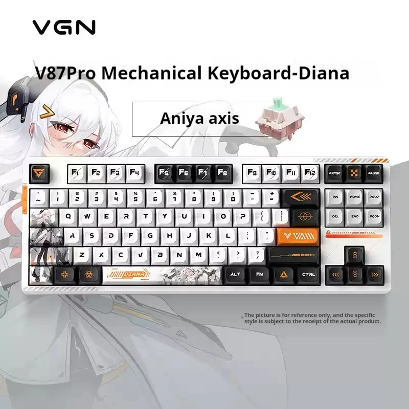 Vgn V87 Pro Gaming Mechanical Wireless Keyboard Bluetooth Type-C Dynamic Rgb Ergonomic Win Mac Nkro Pc Gaming Keyboard