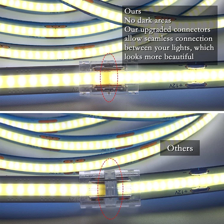 COB-Streifen auf Draht-LED-Anschlüsse, 5 8 10 mm Anschluss, lötfrei, für CCT, FCOB, RGB-LED-Streifen, Lichter 2, 3, 4-poliger Anschluss mit Draht – Detail 15