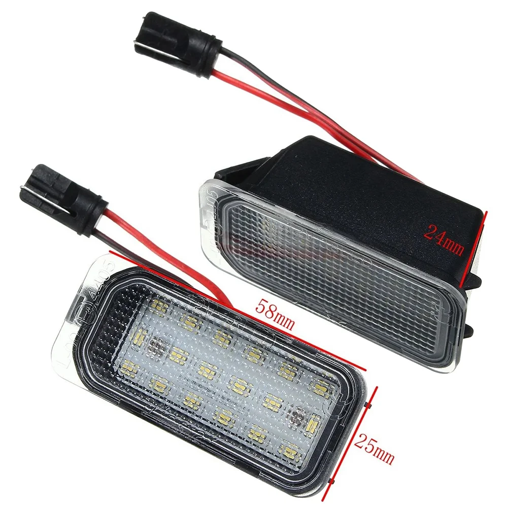 Lampu pelat nomor LED mobil, untuk Ford FOCUS MK II FIESTA MK VII MONDEO MK IV KUGA S-MAX 2008-2019 2 buah