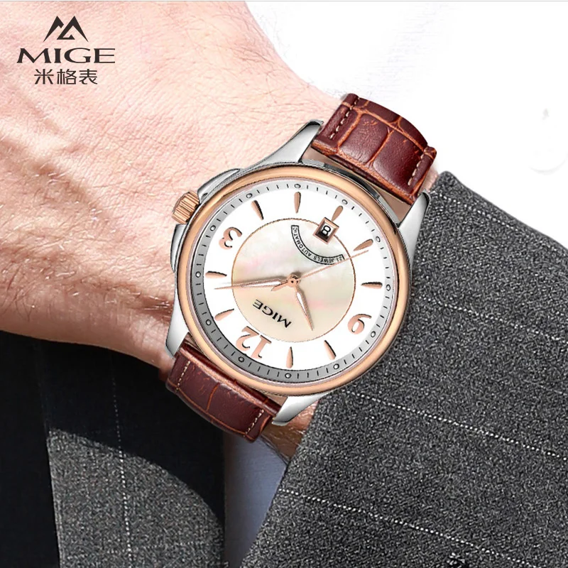 MIGE Original Miyota Watches for Women Automatic Winding Sea Shell Stainless Steel Waterproof Women‘s Mechanical Wristwatches