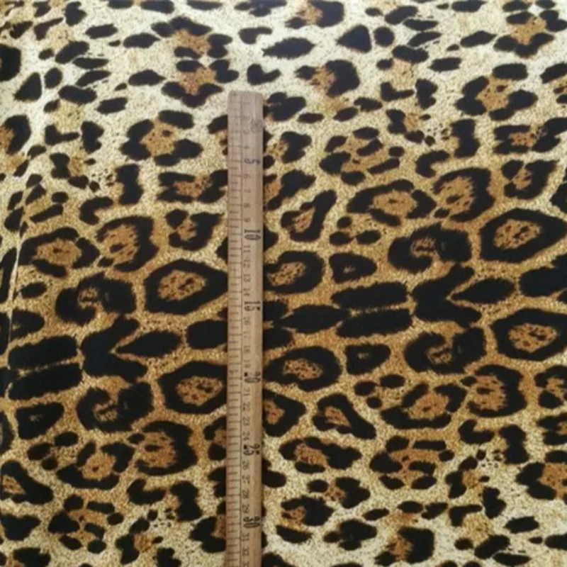 

Milky Silk Brushed Coffee Leopard Print Dotted Lycra Fabric Material By The Meter,Latin Dance Performance Costume Elastic Fabric