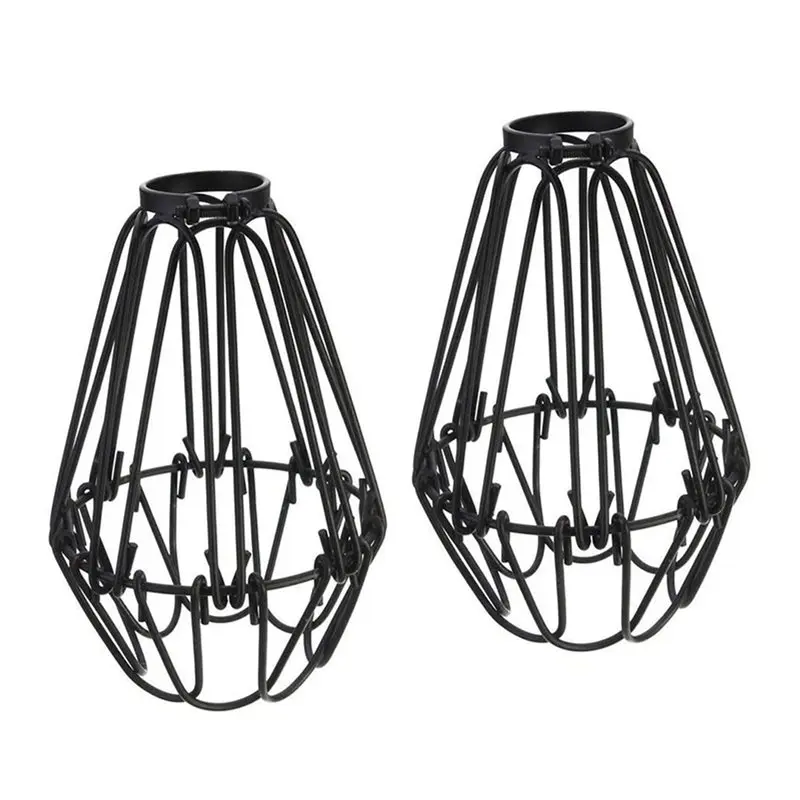 ABGR-Adjustable Wire Cage Lampshade, 6 Pack Metal Bird Cage Bulb Guard Island Pendant Lighting Fixture Drop Lamp Holder