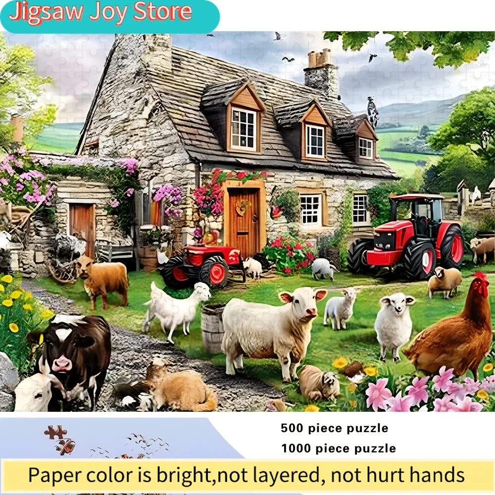 ปริศนาสำหรับผู้ใหญ่ 500/1000 ชิ้น คุณภาพสูง เกมครอบครัวที่สนุกสนานเพื่อคลายเครียด เหมาะสำหรับวันเกิด คริสต์มาส ฮาโลวีน