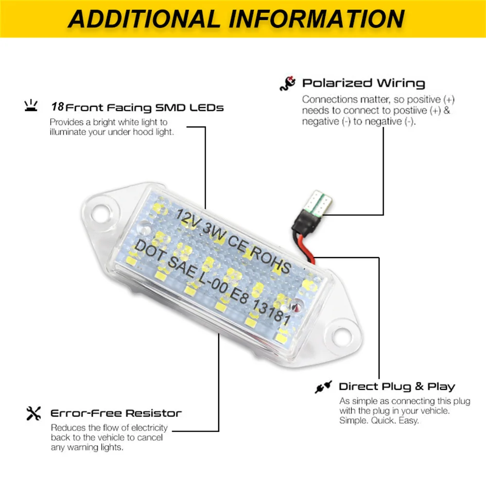 For Mitsubishi Lancer 2003-2017 Lancer EVO VIII 2004-2008 Lancer EVO X 2008-2018 Xenon White LED Car Number License Plate Lights
