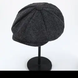 Casquette plate à chevrons Newsboy pour hommes, chapeaux octogonaux rétro, Peaky Blinders, bérets de peintres britanniques, automne, hiver, 2023