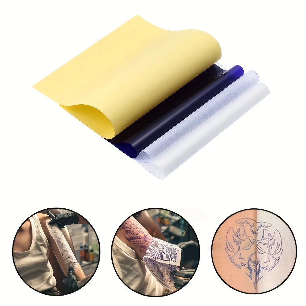 A4 Tattoo Transfer Paper Carbon Tracing Tattoo Transfer Paper 4-Layer A4 Stencil 50/100 Sheets for Tattoo Supplies Transfer Kit