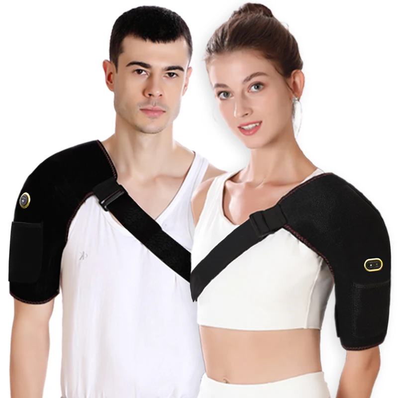 دعامة لف الكتف الساخنة، وسادات تسخين كتف قابلة للتعديل مع حزام تمديد لتخفيف آلام خلع الكتف المجمد