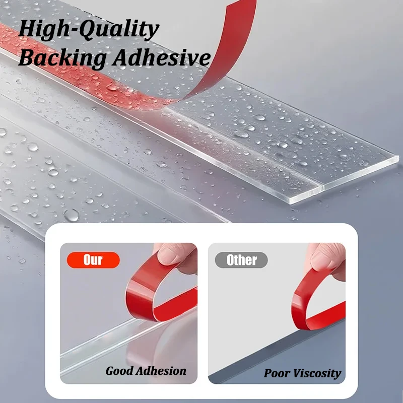 Transparent Window Edge Rainproof Blocking Bar Balcony Sill Water Guide Bar Waterproof Windproof Sealing Strip Flashing Board