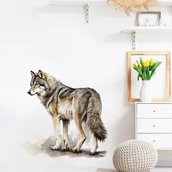 1PC Realistic Wolf Animal Sticker Decoration Wall, Living Room, Bedroom, Foyer, Self-adhesive Waterproof Wall Sticker